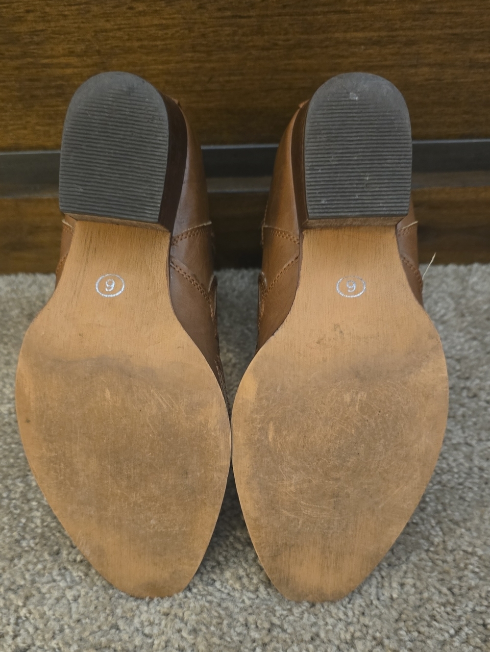 Women's Brown Leather Western Ankle Boots -  Sz 6 - Picture 3 of 6